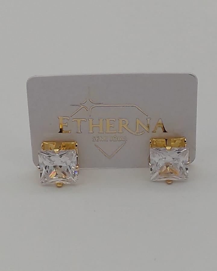 BRINCO QUADRADO ZIRCONIA CRISTAL GRANDE