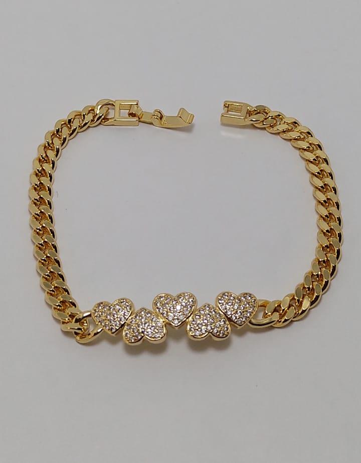 PULSEIRA 5 CORAÇÃO CRAVEJADO