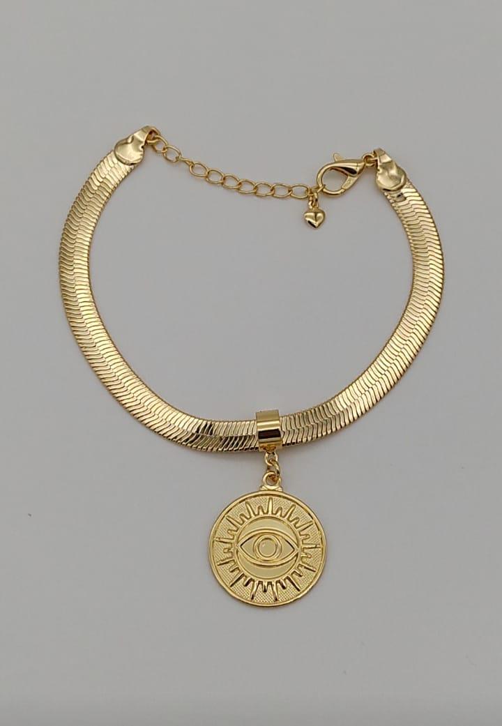 PULSEIRA LAMINADA OLHO GREGO GROSSA