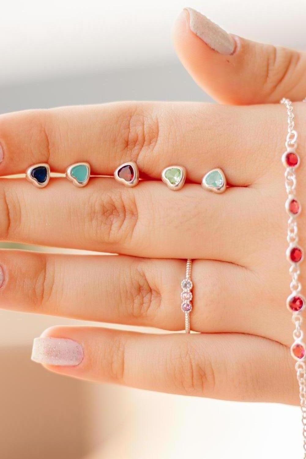BRINCO PRATA CORAÇÃO ZIRCONIA AZUL