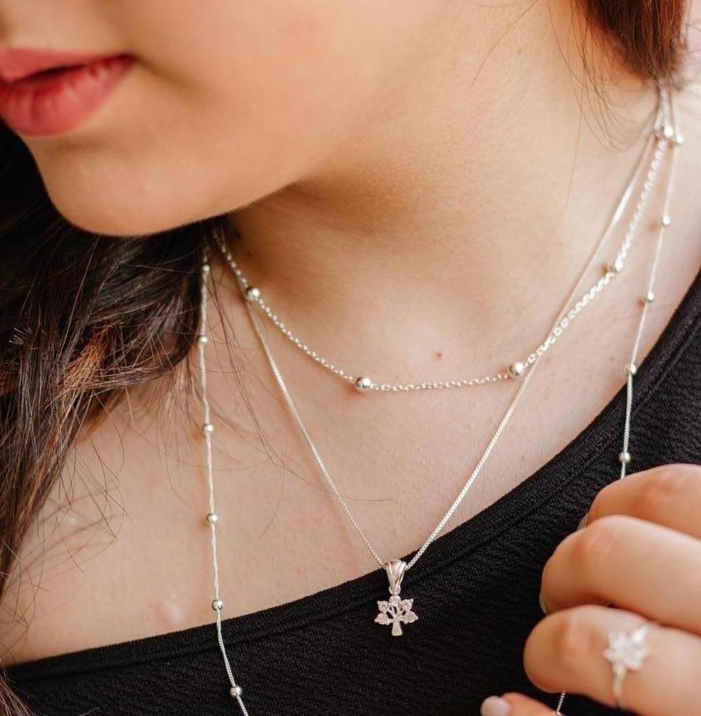 CHOKER PRATA BOLINHA 4MM