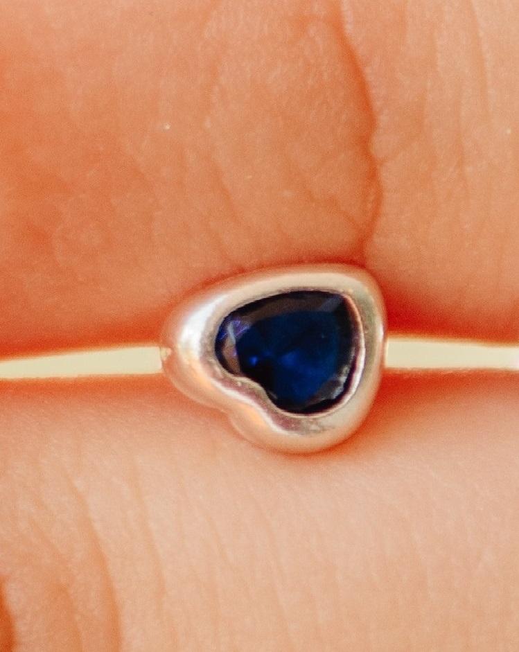 BRINCO PRATA CORAÇÃO ZIRCONIA AZUL BIC