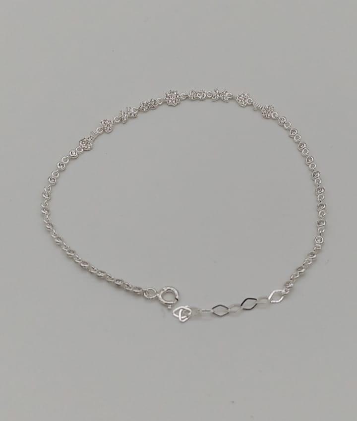 PULSEIRA PRATA CHAVE CORAÇÃO BORBOLETA CRAVEJADO