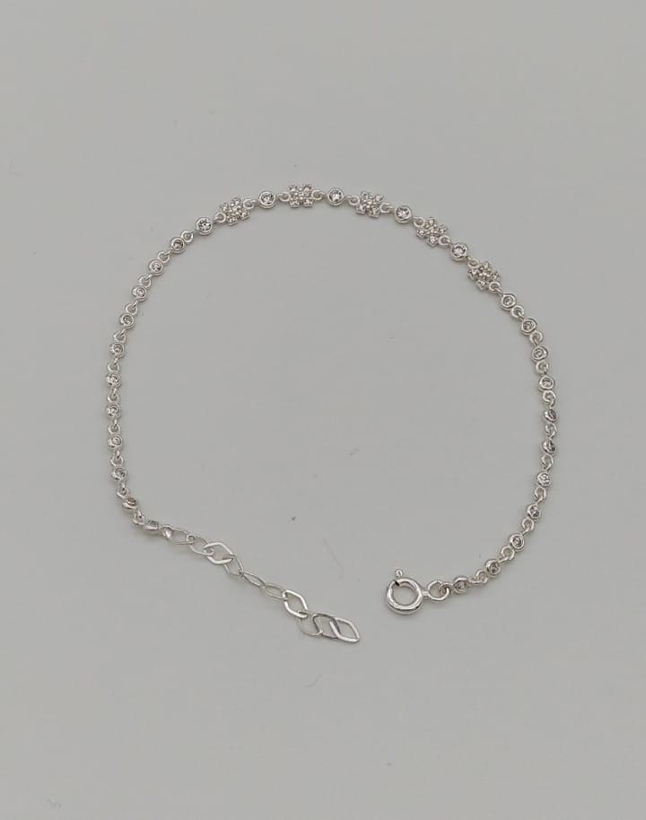 PULSEIRA PRATA CRAVEJADA COM PONTO DE LUZ