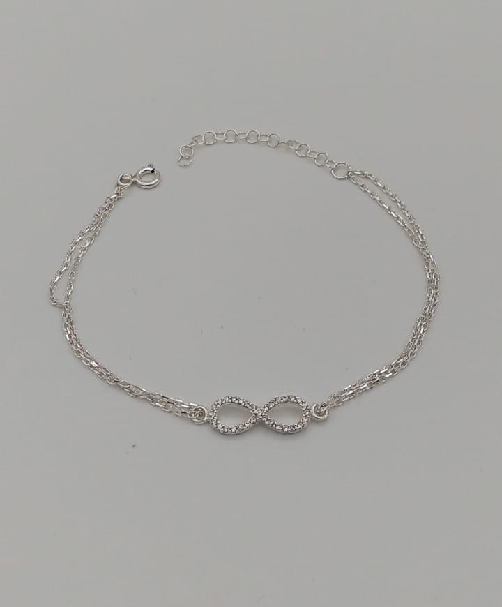 PULSEIRA PRATA INFINITO CRAVEJADO CRISTAL