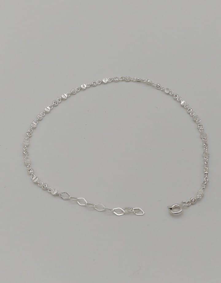 PULSEIRA PRATA PONTO E LUZ COM PONTO LISO