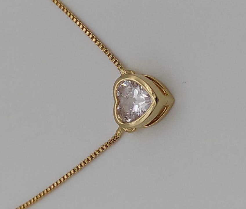 GARGANTILHA CORAÇÃO ZIRCONIA CRISTAL