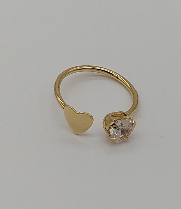 ANEL FALANGE CORAÇÃO ZIRCONIA E LISO