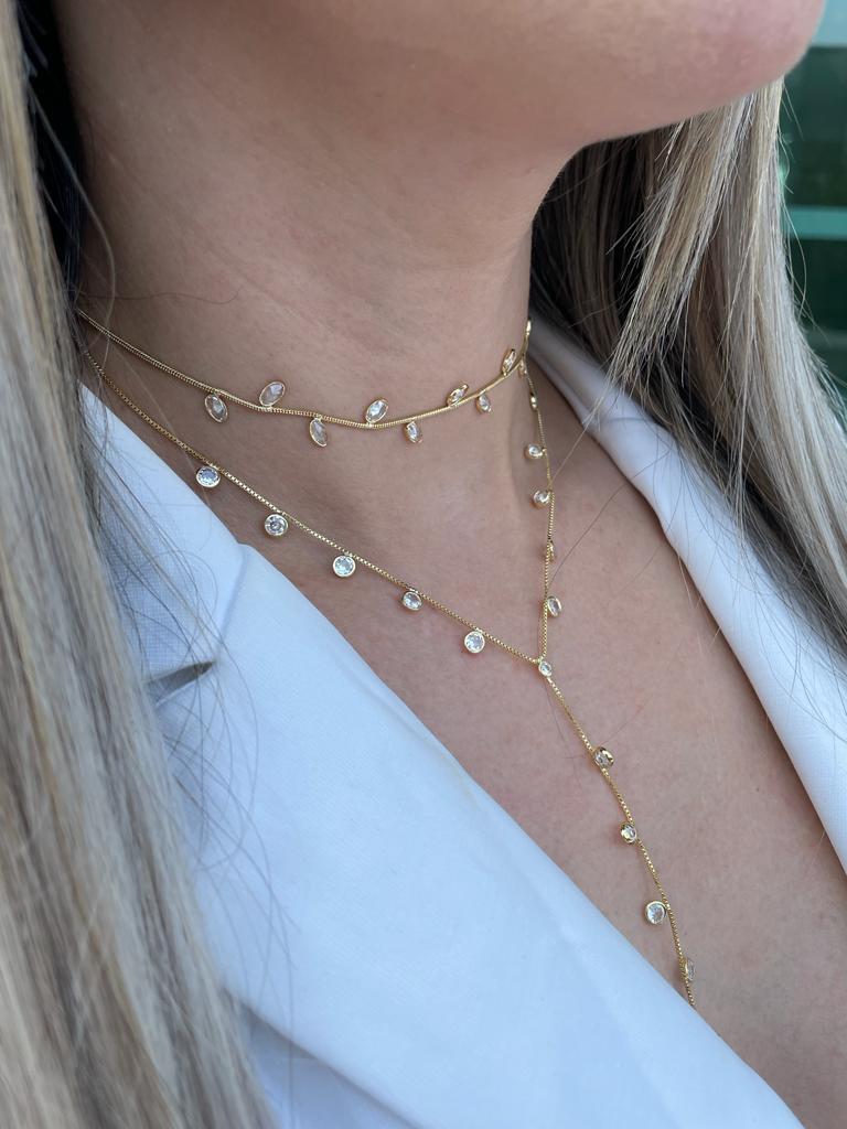 CHOKER  PEDRA OVAL CRISTAL
