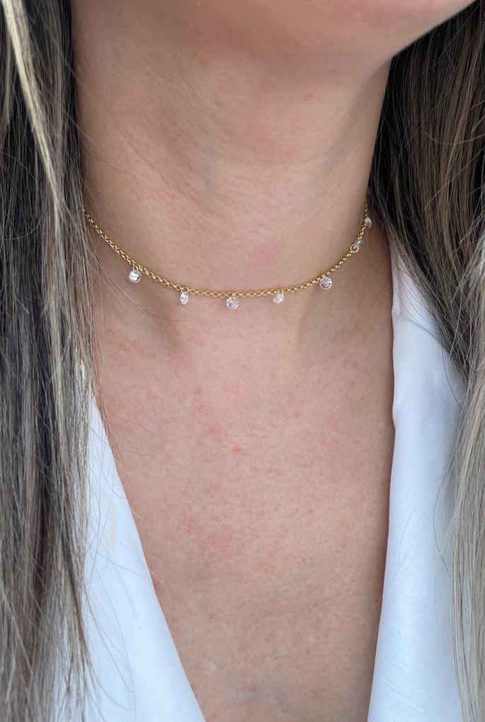 CHOKER ZIRCONIAS PENDURADAS