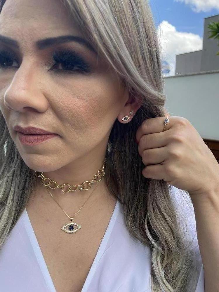 GARGANTILHA OLHO GREGO CRAVEJADO