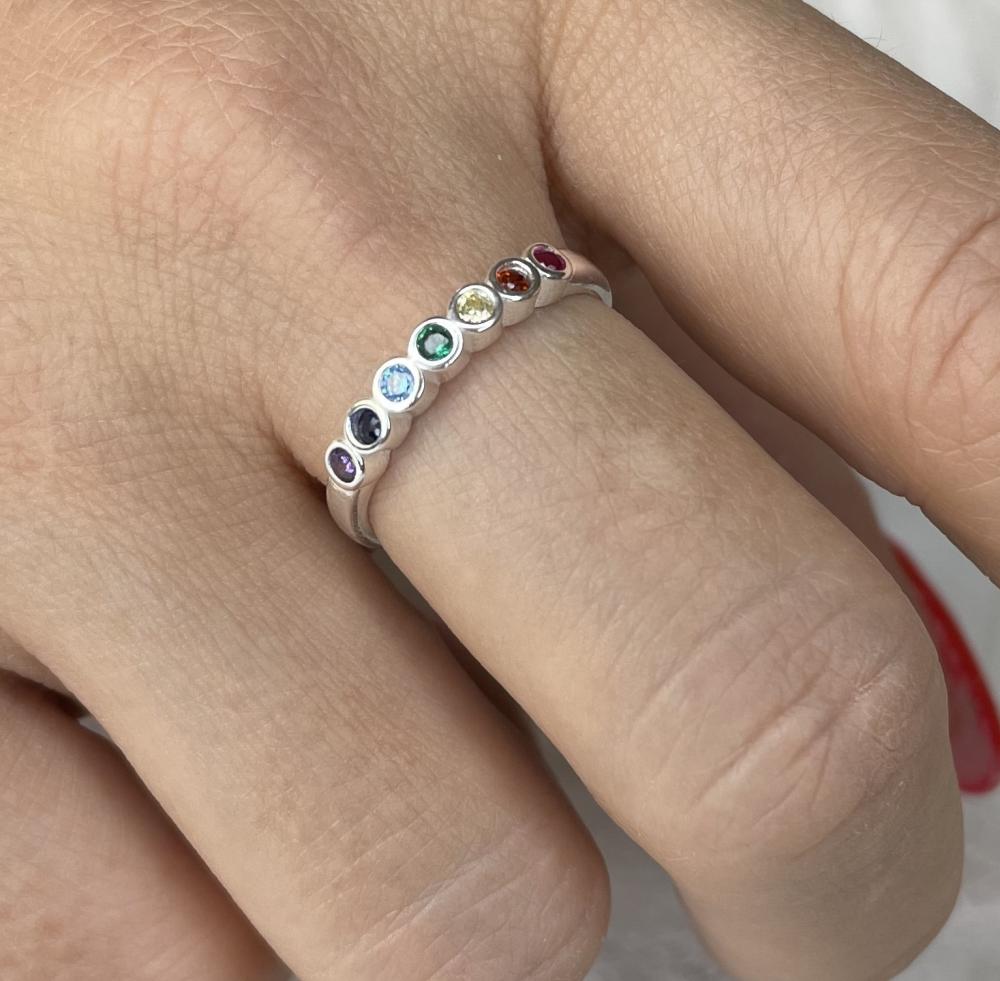 ANEL PRATA ZIRCONIAS COLORIDAS