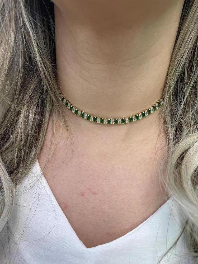 CHOKER RIVIERA VERDE E CRISTAL
