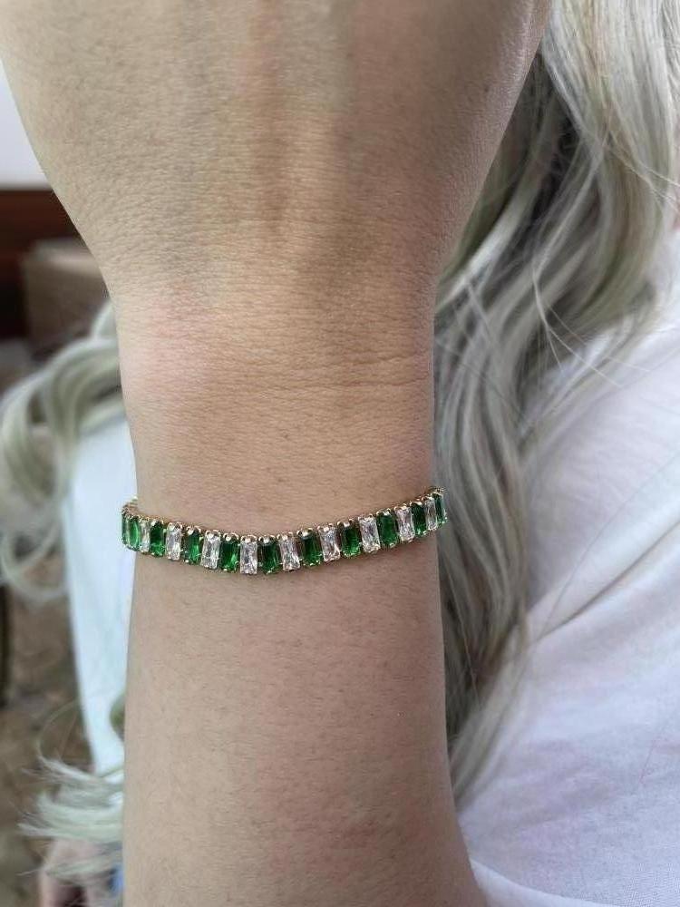 PULSEIRA RIVIERA VERDE E CRISTAL