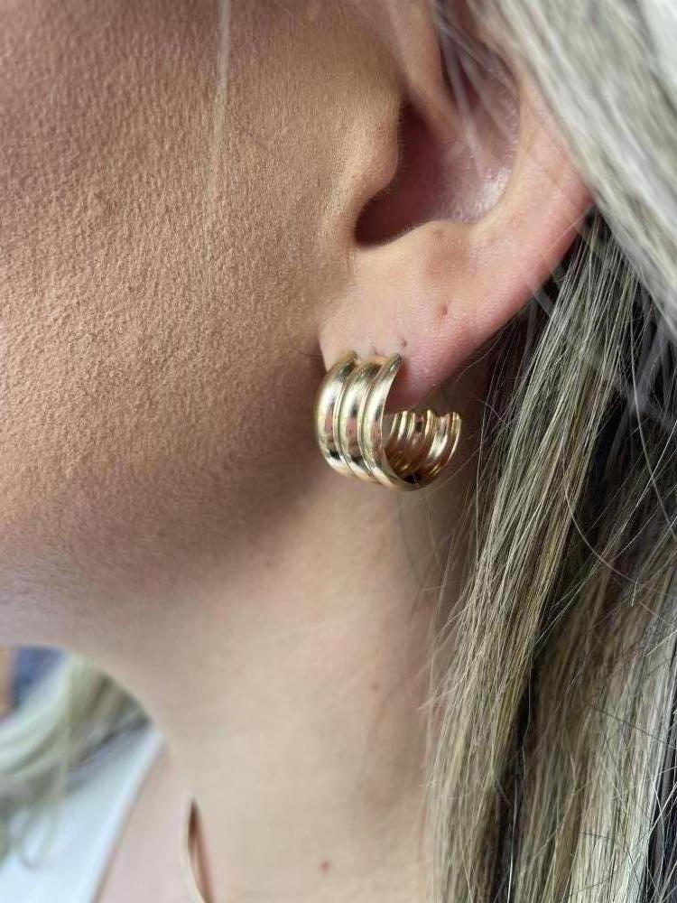 BRINCO ARGOLA TRIPLA LISA PEQUENA