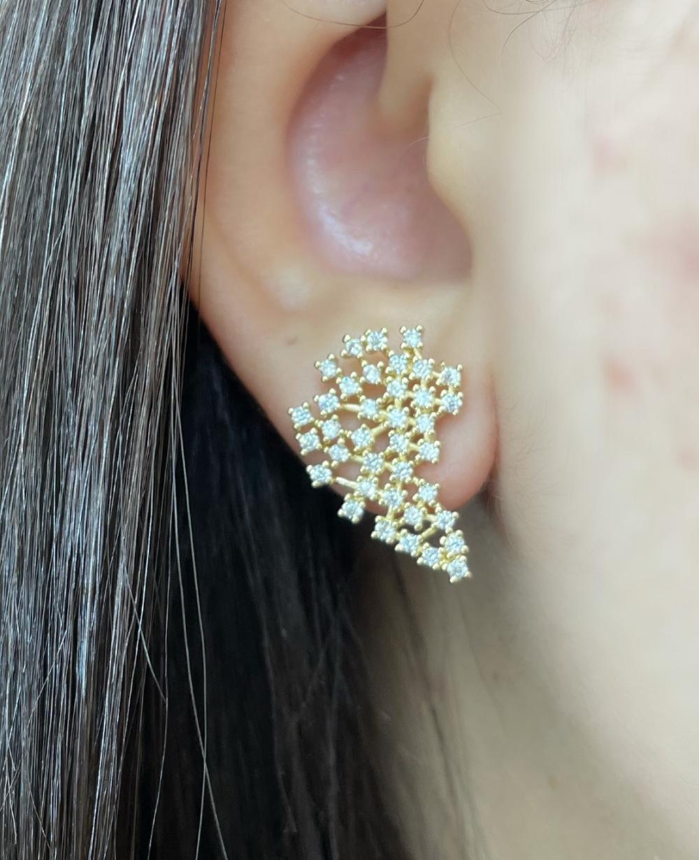 BRINCO EAR CUFF MAPA CRAVEJADO