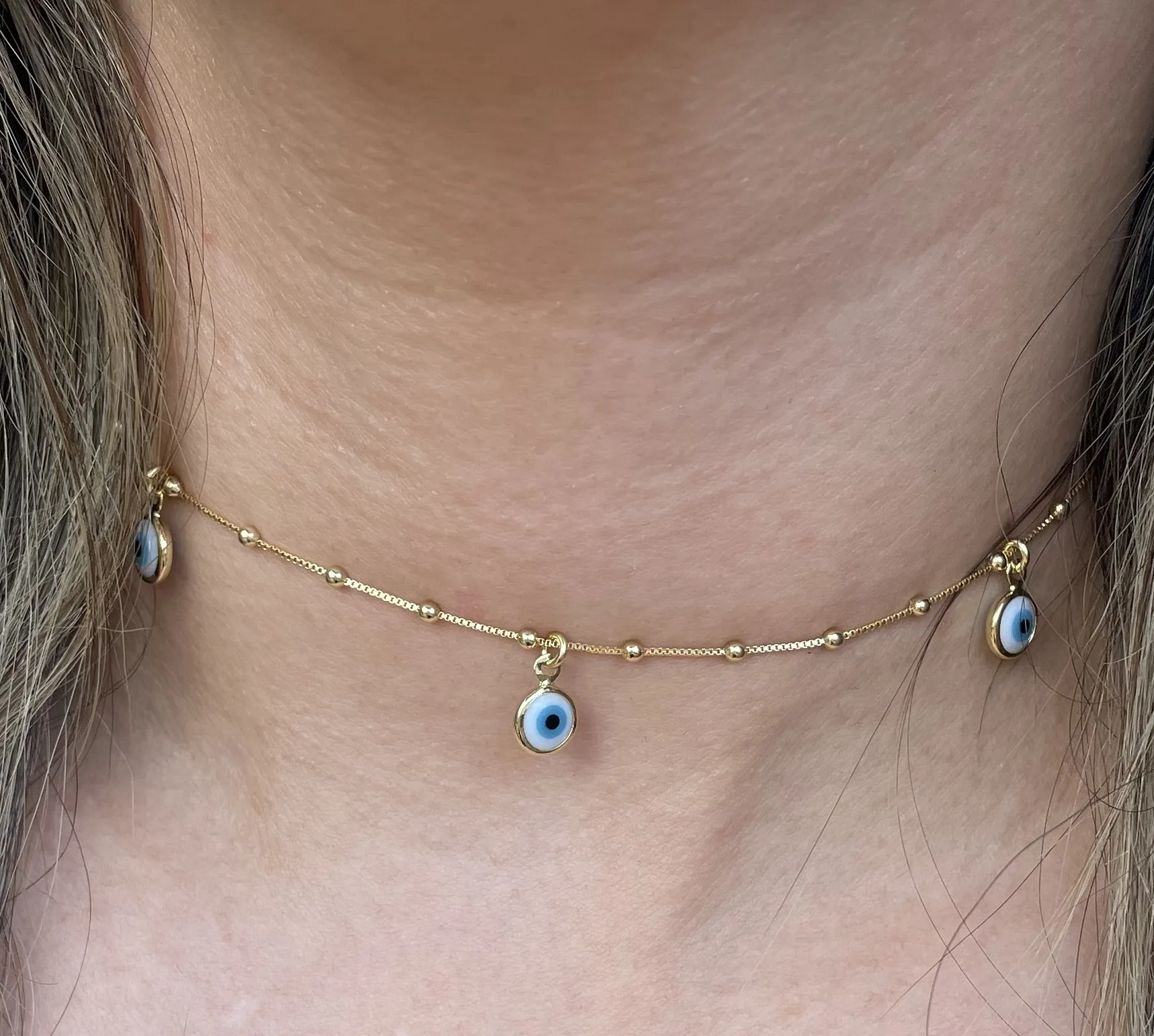 CHOKER OLHO GREGO