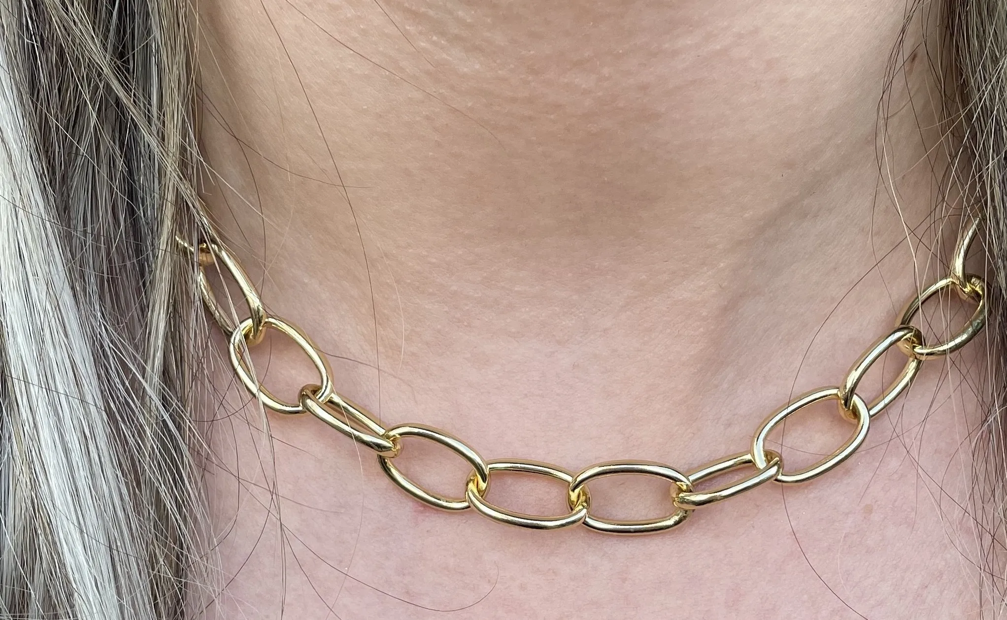 COLAR ELO OVAL FECHO BOIA