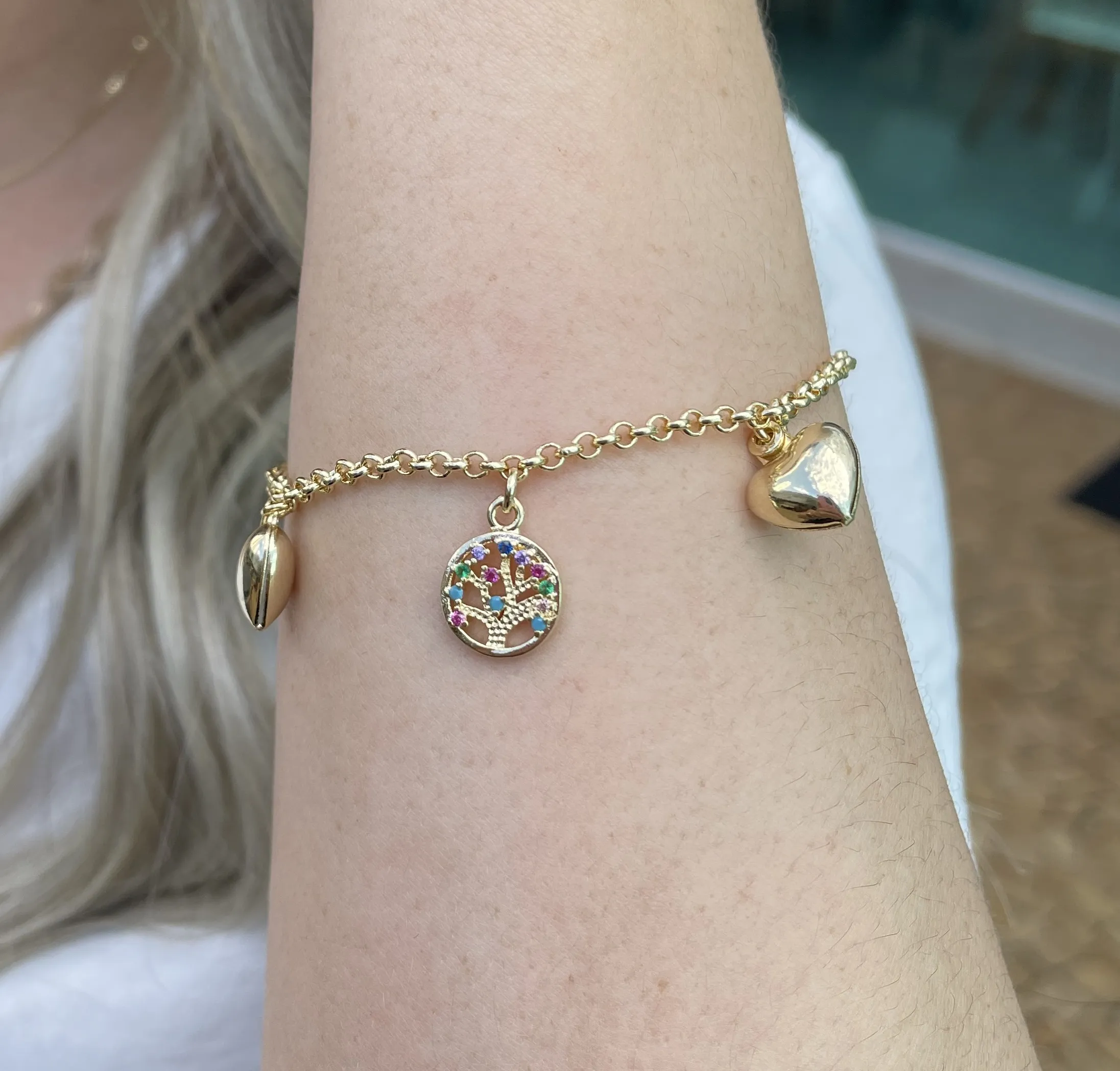 PULSEIRA CORAÇÃO COM ARVORE DA VIDA COLOR