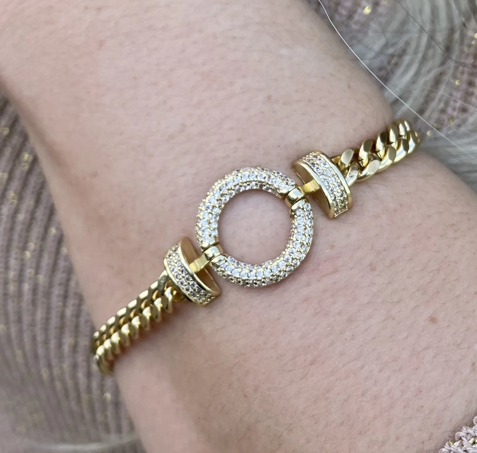 PULSEIRA GRUMET ELO CRAVEJADO