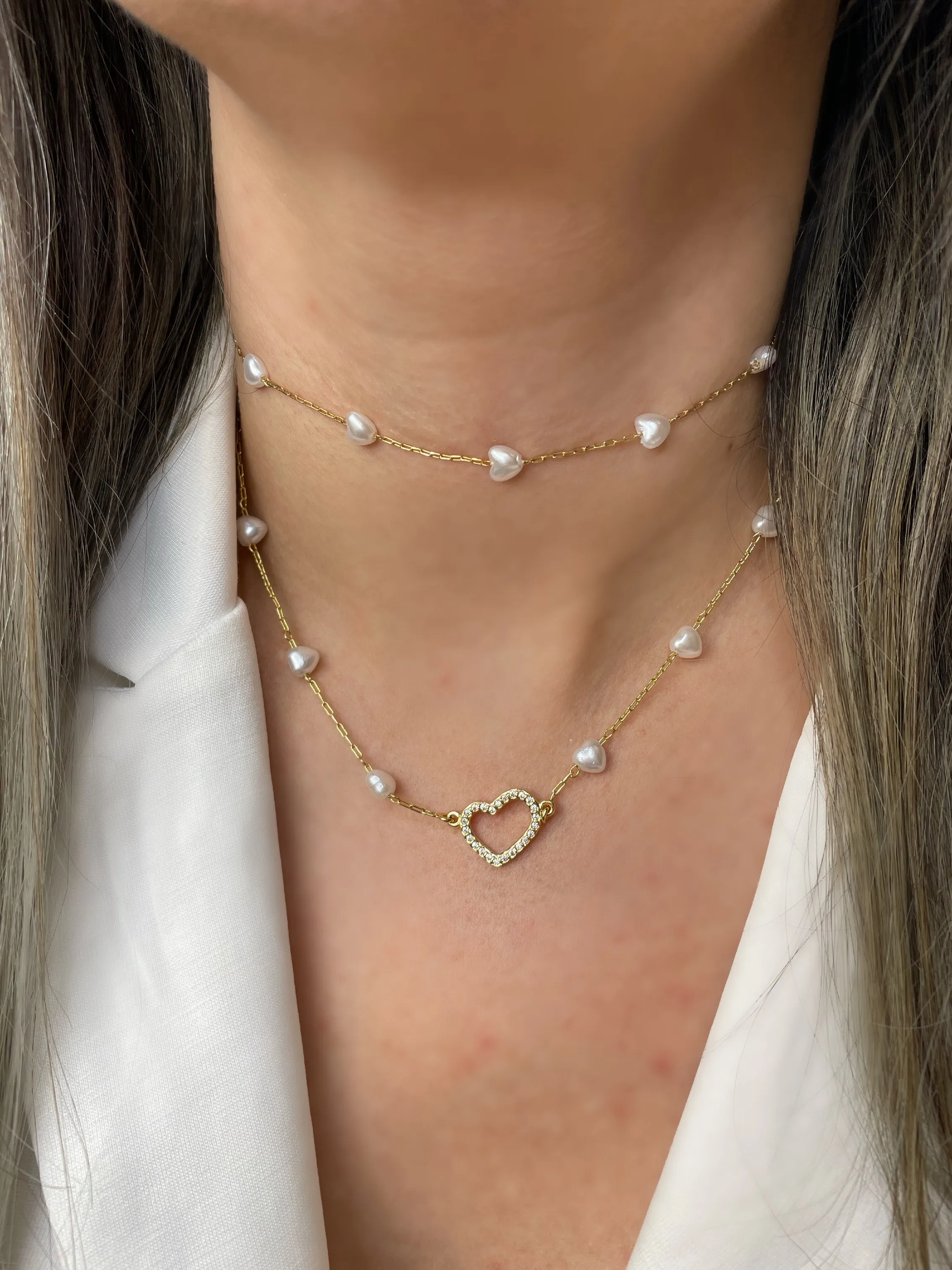CHOKER PEROLA CORAÇÃO