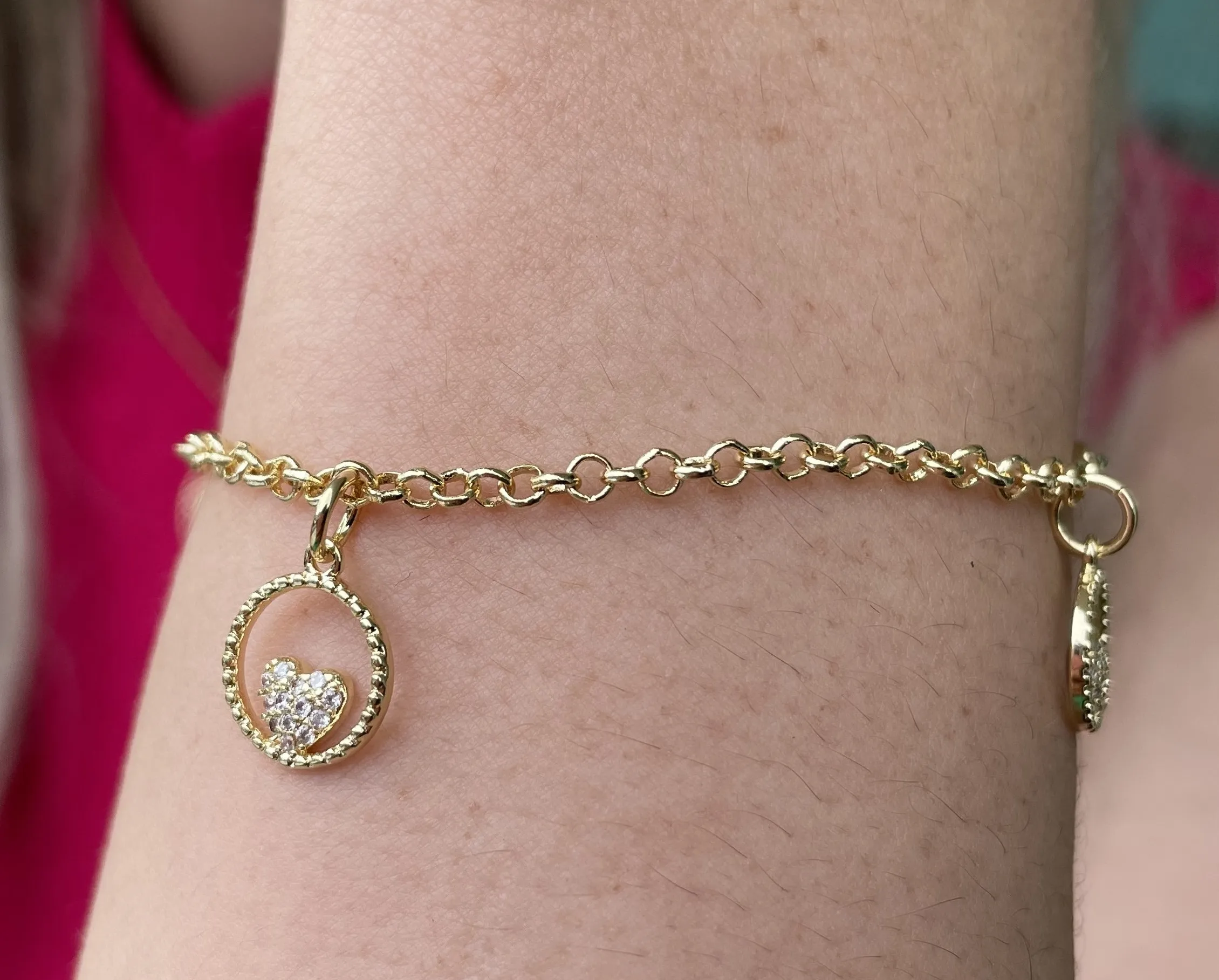 PULSEIRA 3 CORAÇÃO PENDURADO CRAVEJADO