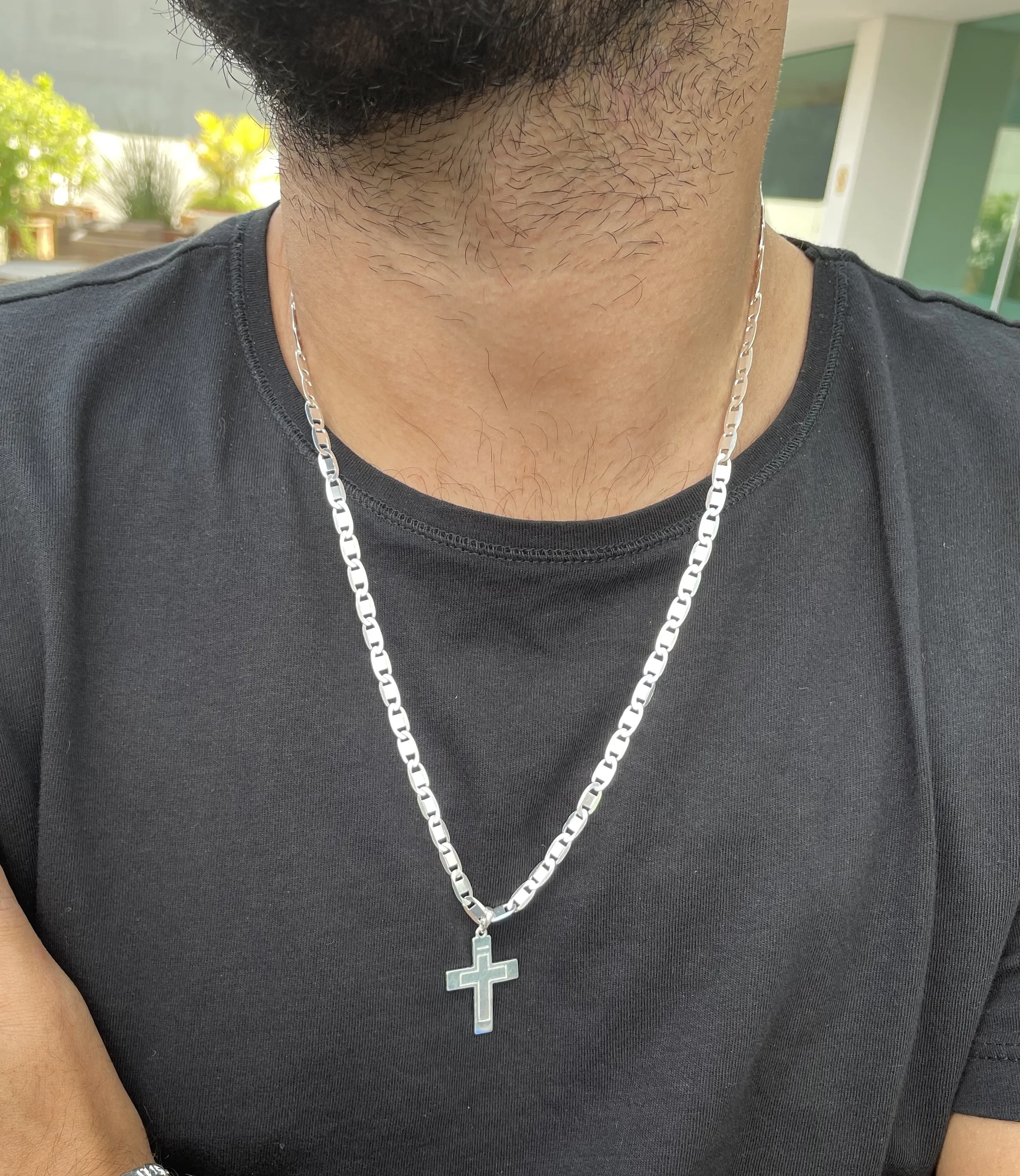 PINGENTE PRATA CRUZ LISA