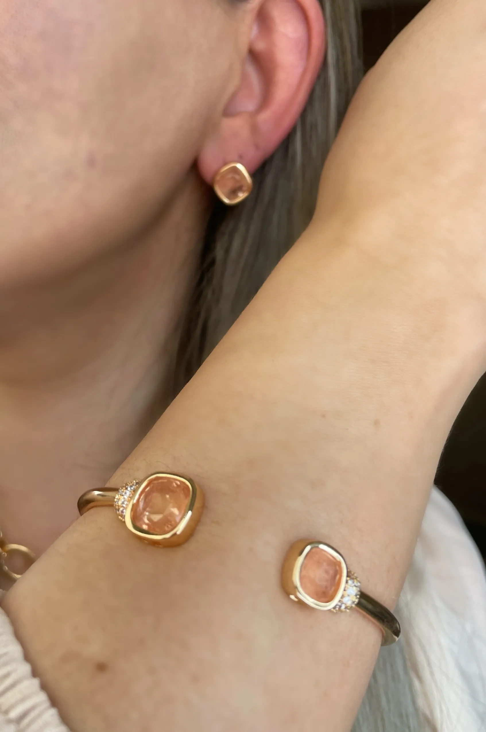 BRACELETE PEDRA FUSION PÊSSEGO