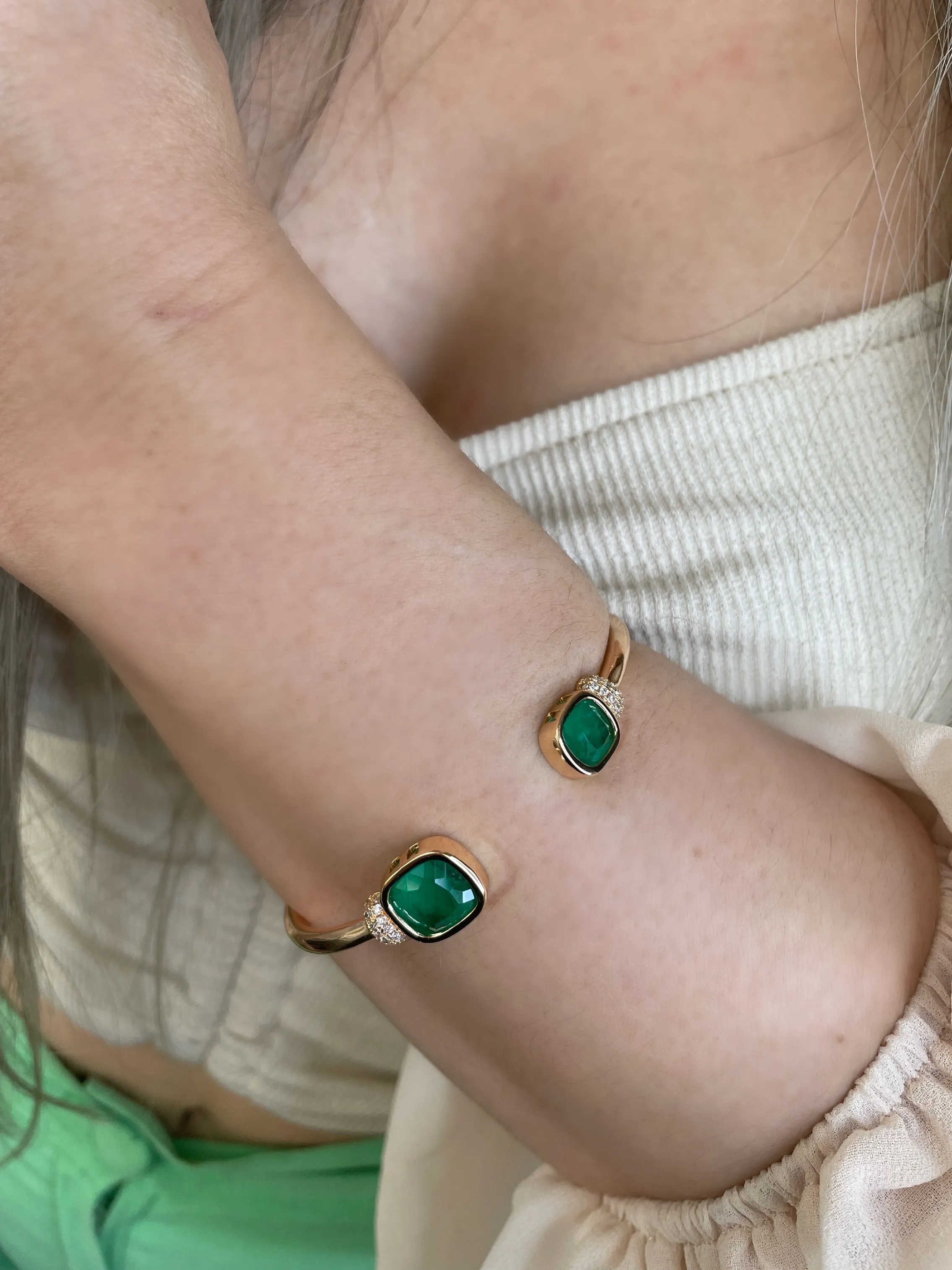 BRACELETE PEDRA FUSION VERDE