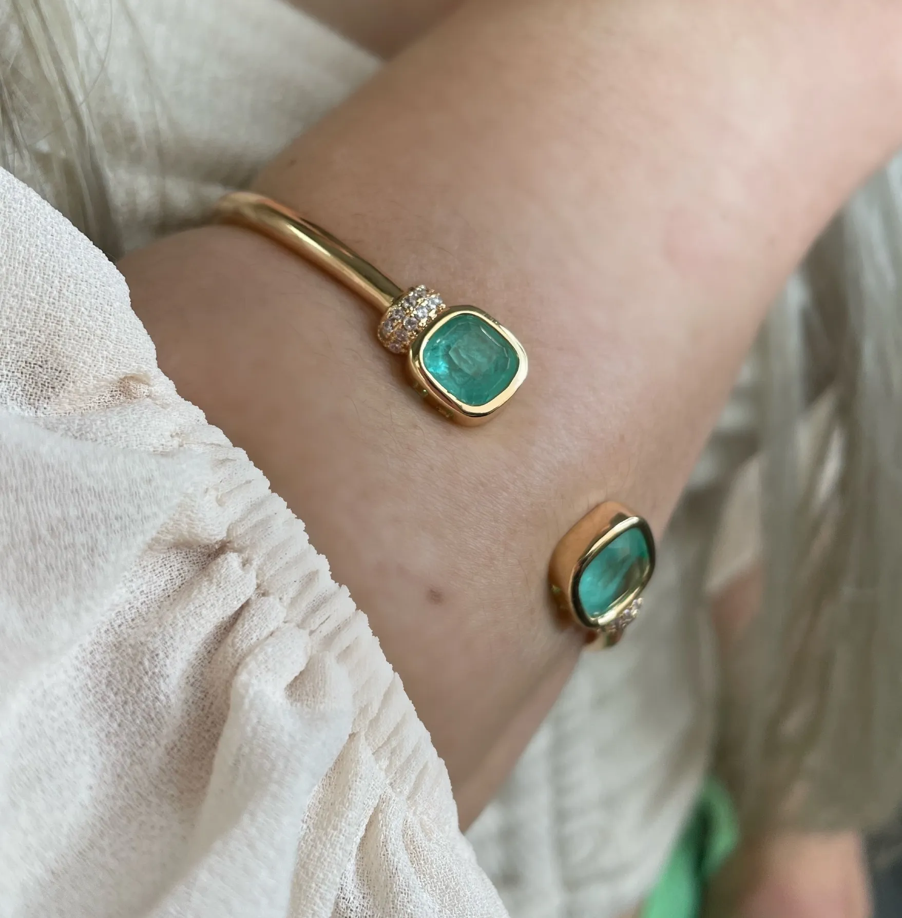BRACELETE PEDRA FUSION AQUAMARINE