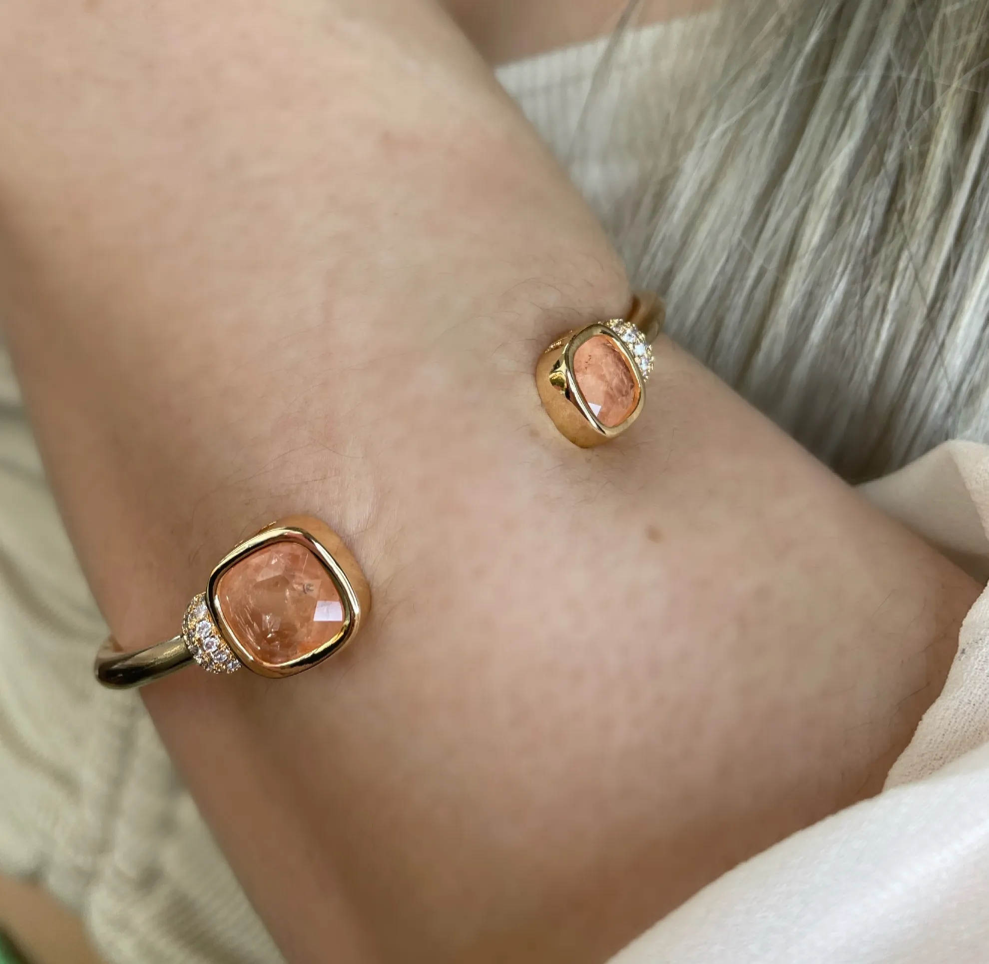 BRACELETE PEDRA FUSION PÊSSEGO