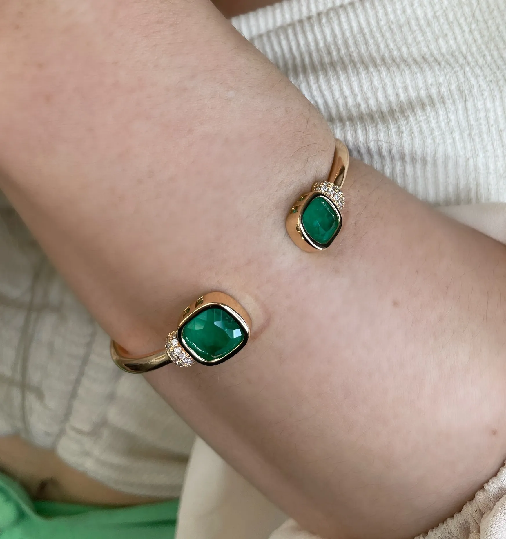 BRACELETE PEDRA FUSION VERDE