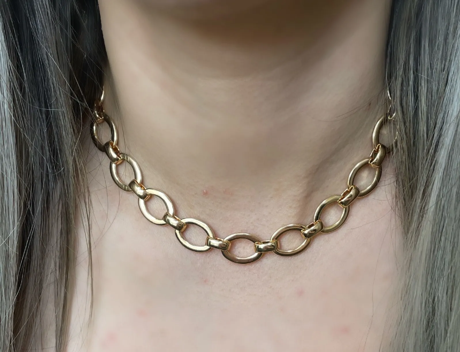 GARGANTILHA ELO OVAL LISO