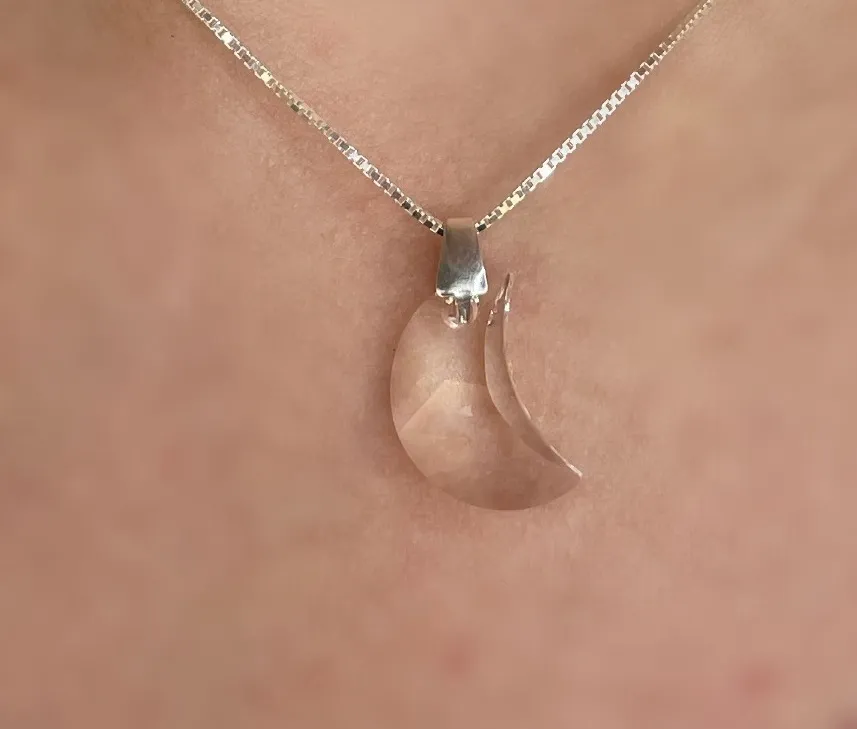 GARGANTILHA PRATA LUA CRISTAL
