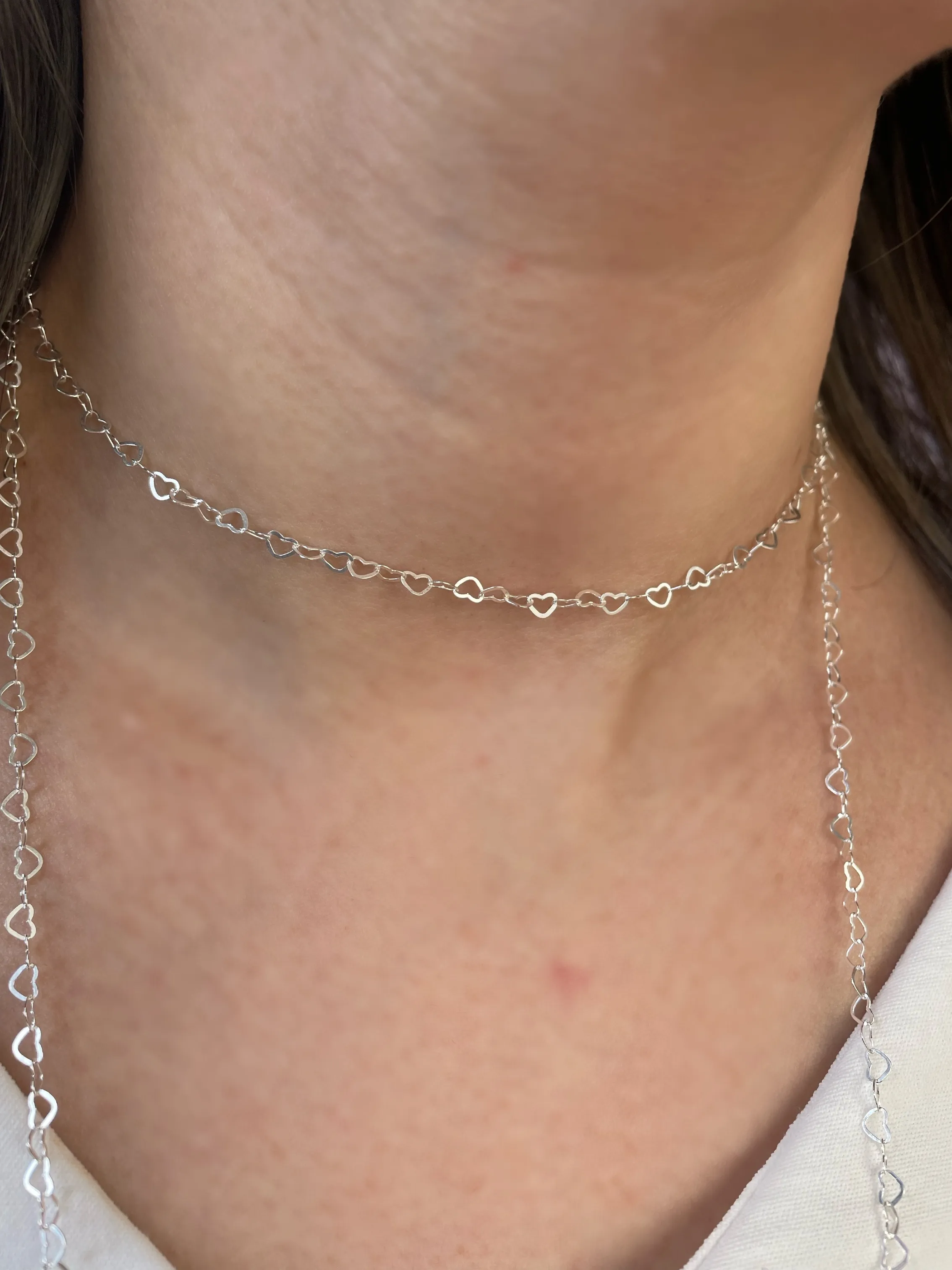 CHOKER PRATA CORAÇÃO VAZADO