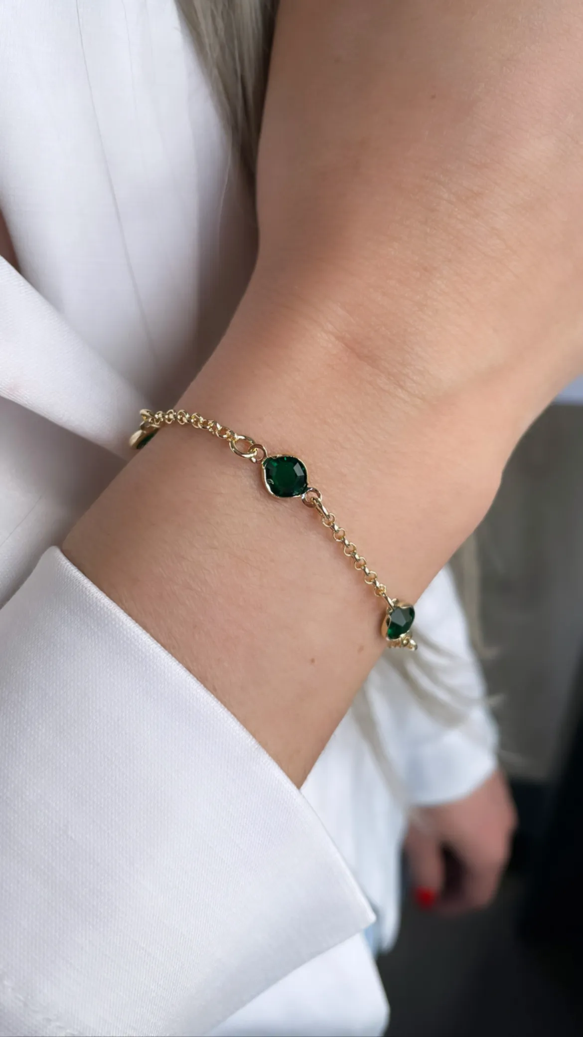 PULSEIRA TIFANY PEDRA VERDE