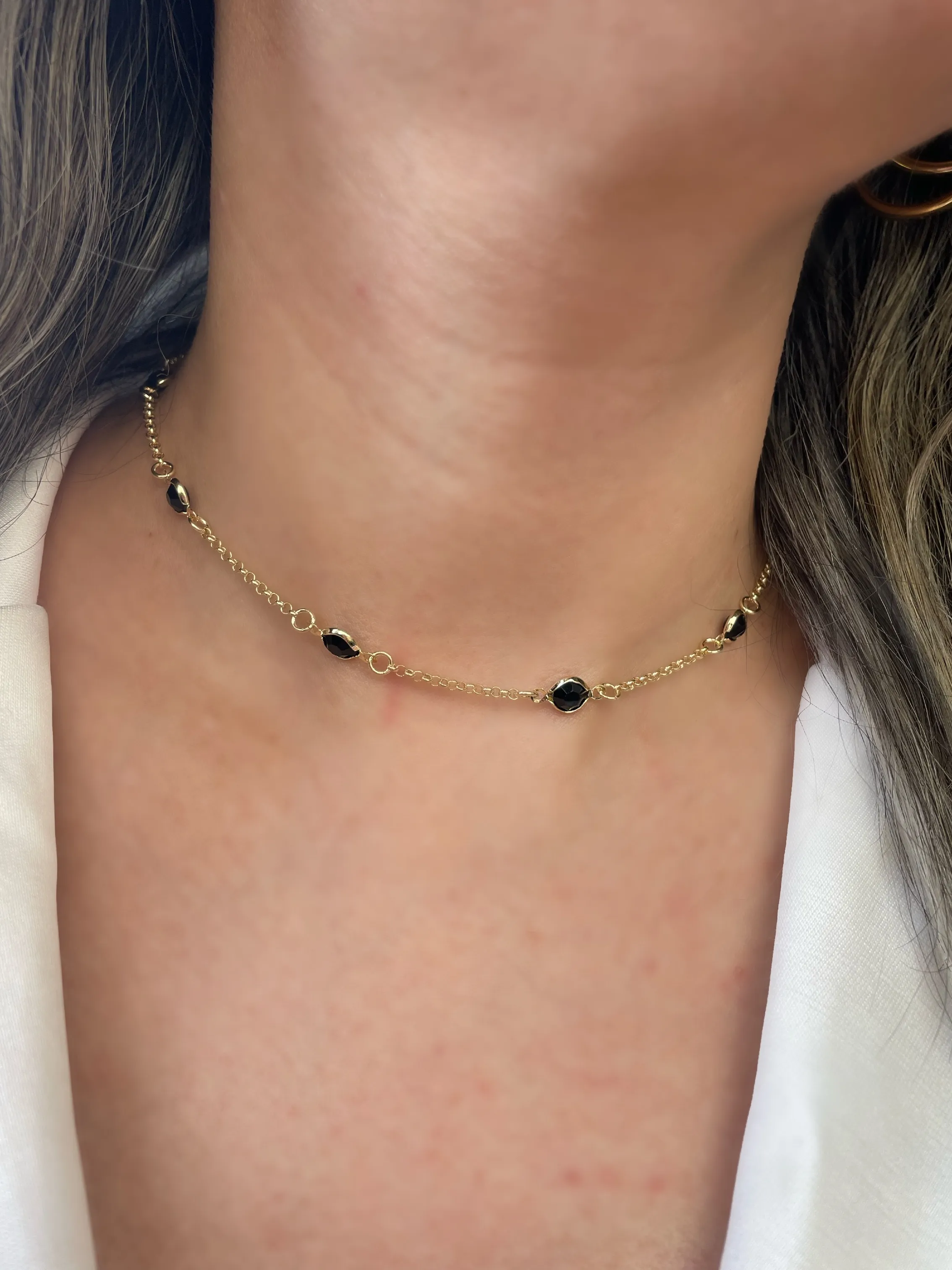 CHOKER TIFANY PEDRA PRETA