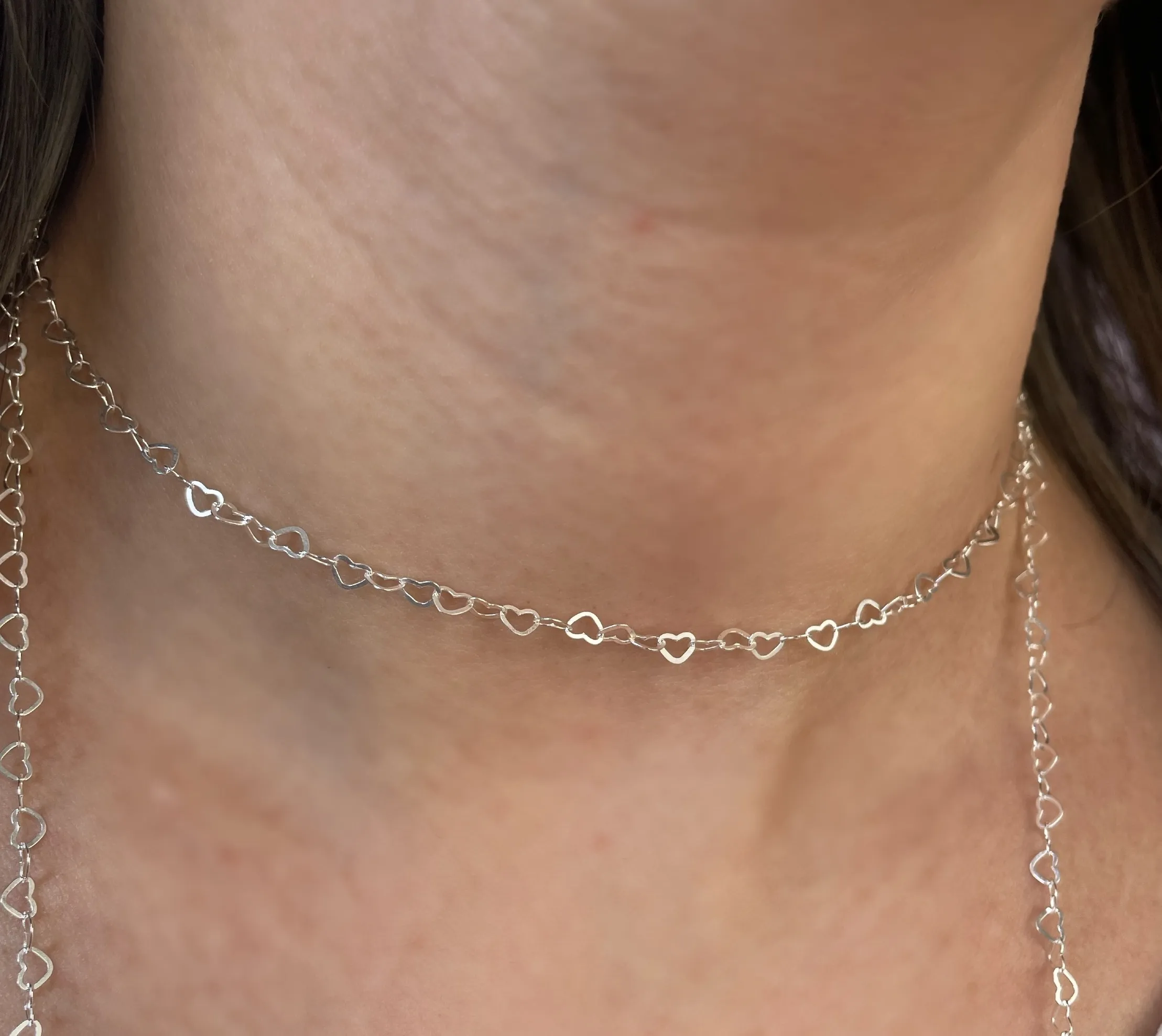 CHOKER PRATA CORAÇÃO VAZADO