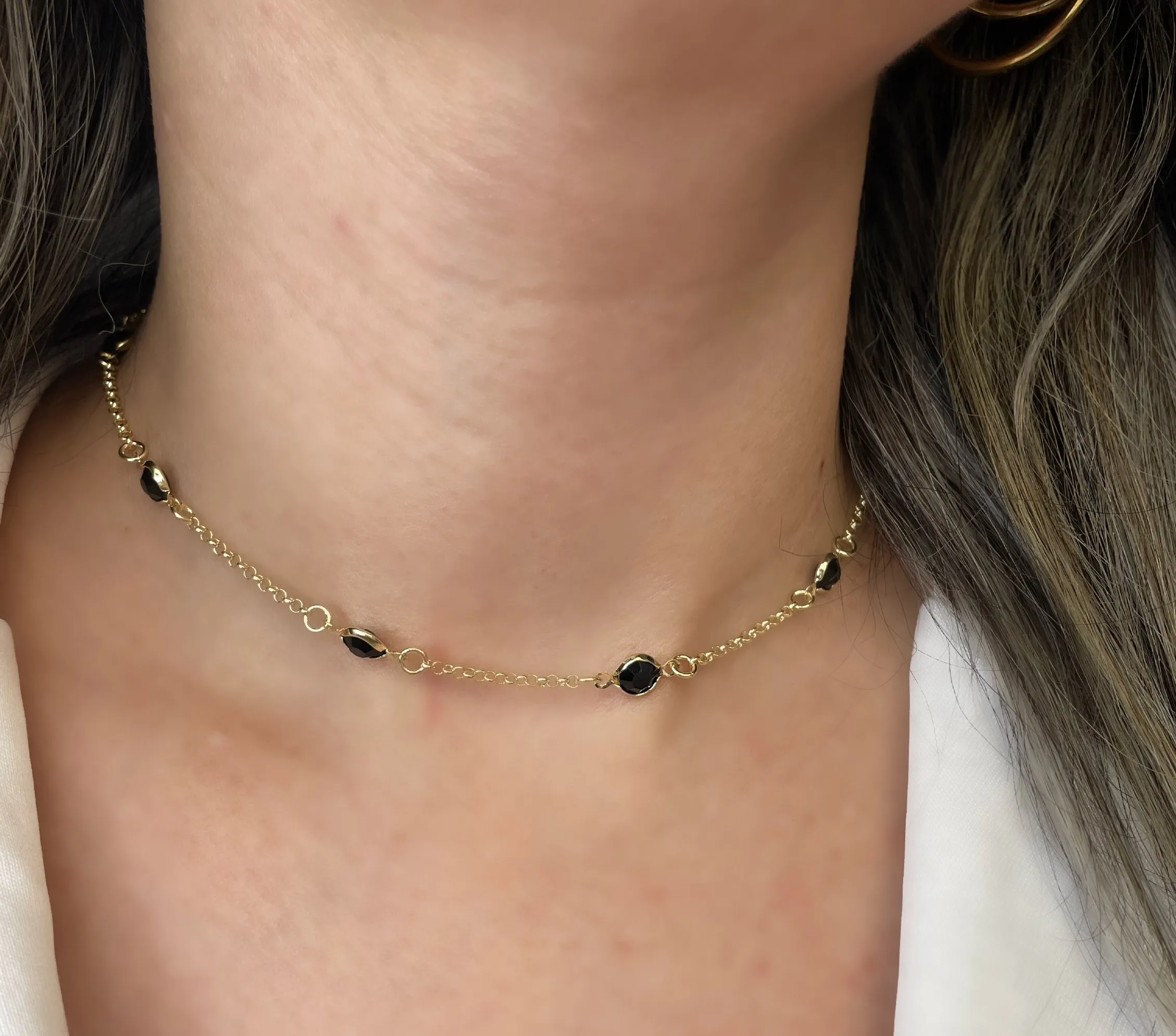 CHOKER TIFANY PEDRA PRETA