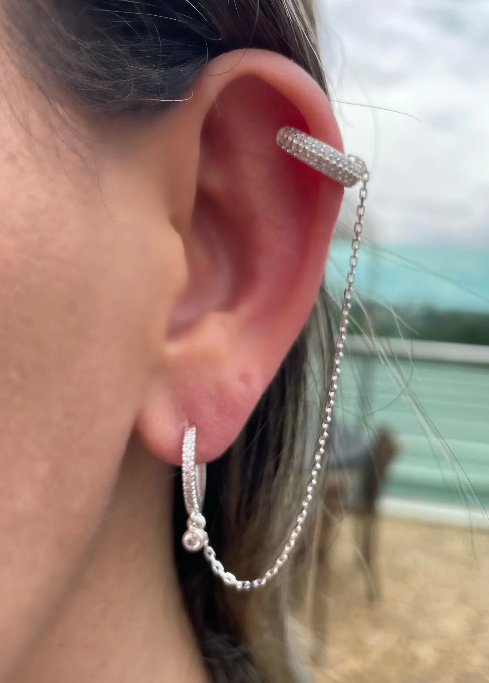 PIERCING FAKE PRATA CRAVEJADO