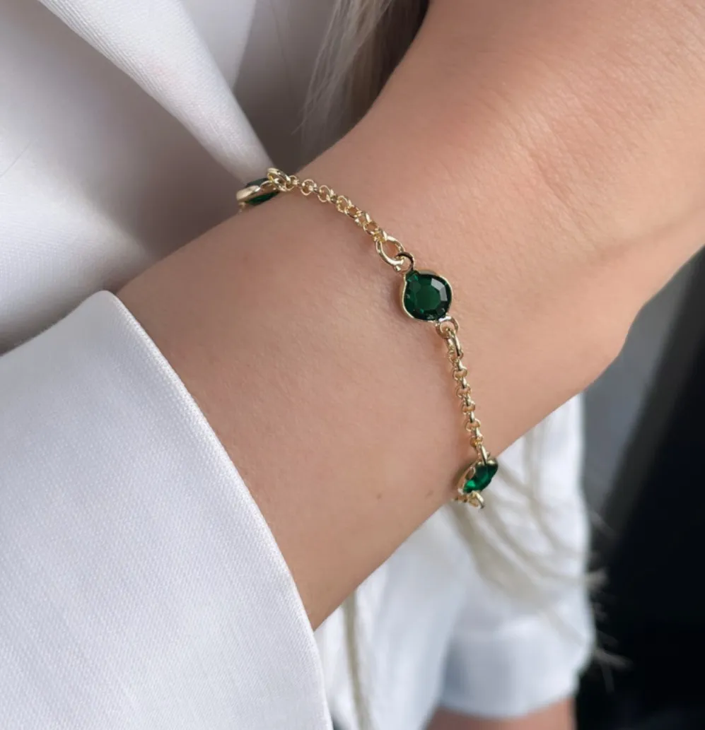 PULSEIRA TIFANY PEDRA VERDE