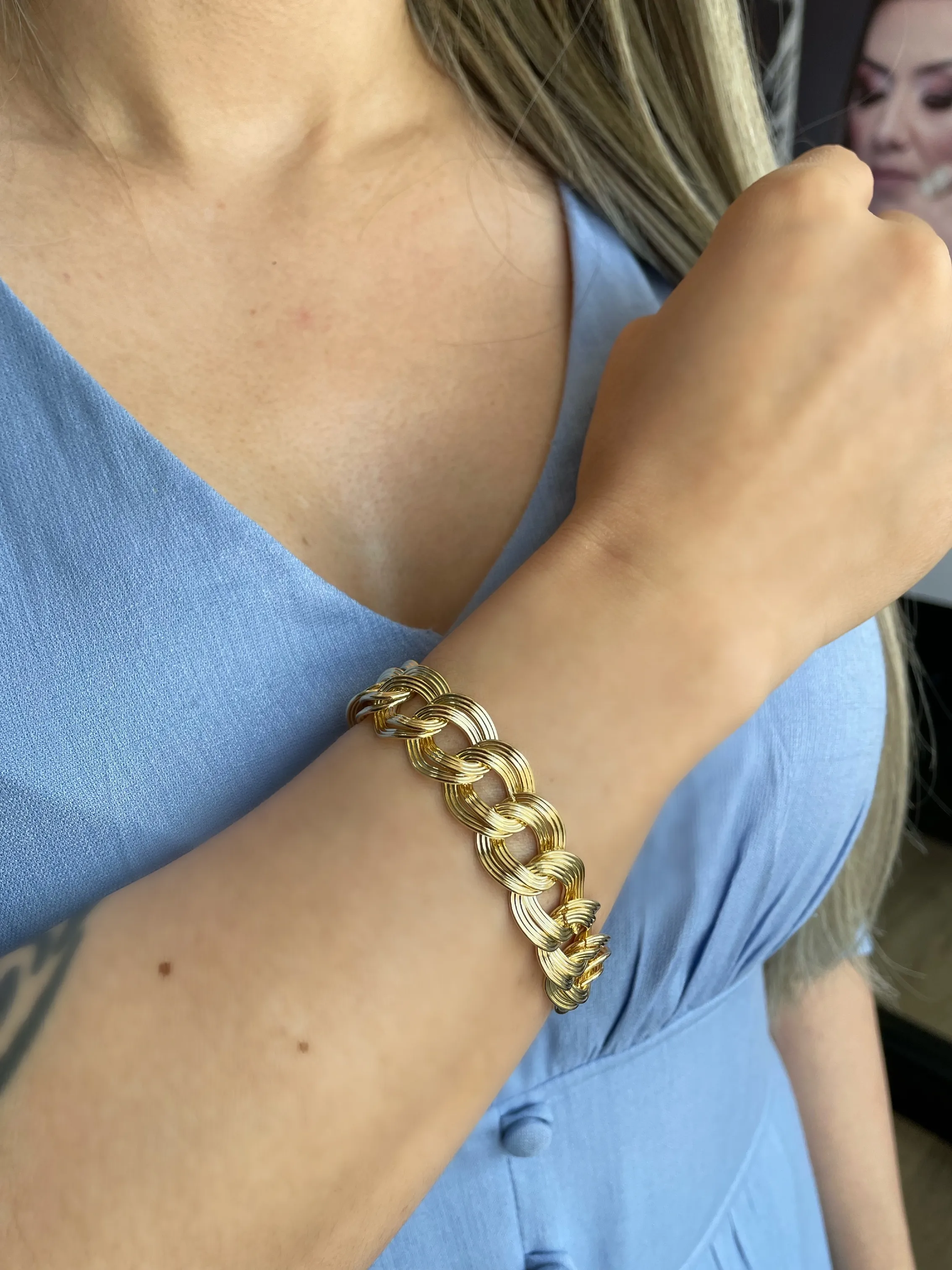 PULSEIRA ELO DUPLO DIAMANTADO