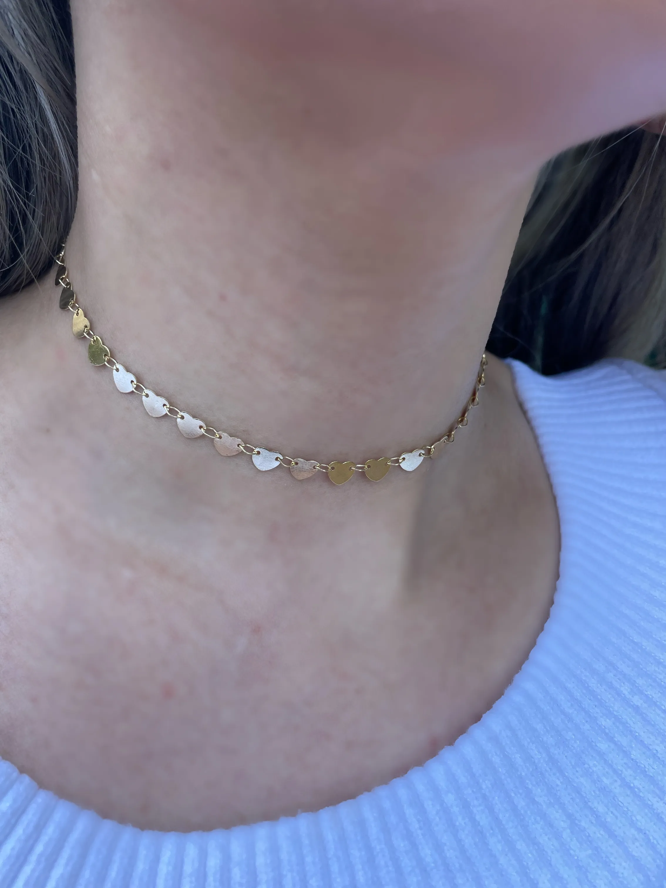 CHOKER CORAÇÕES LISOS