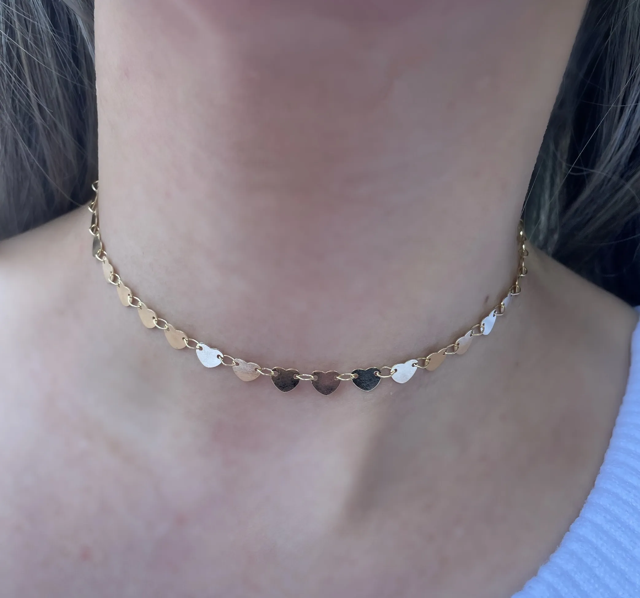 CHOKER CORAÇÕES LISOS