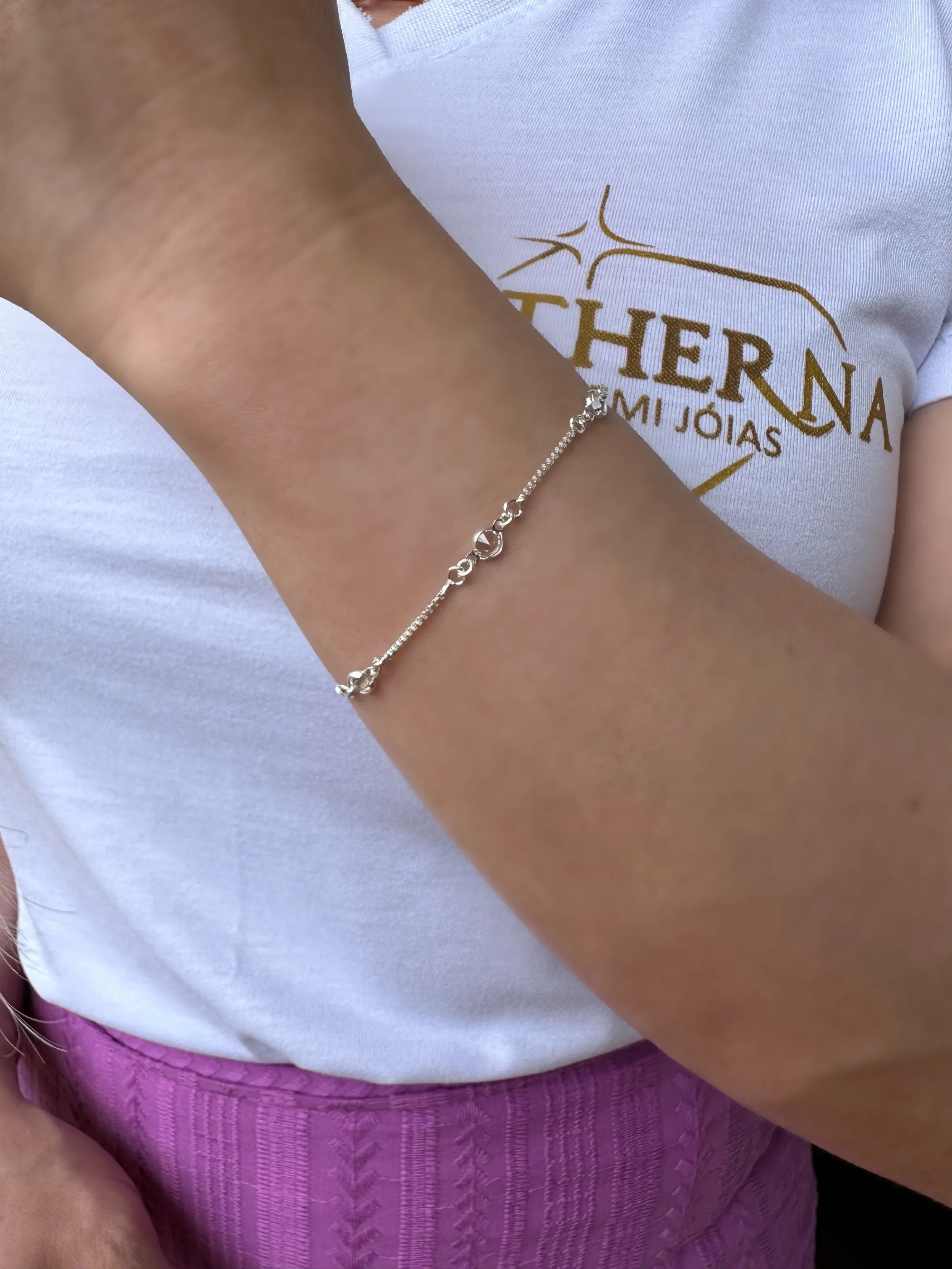 PULSEIRA PRATA PEDRA CRISTAL