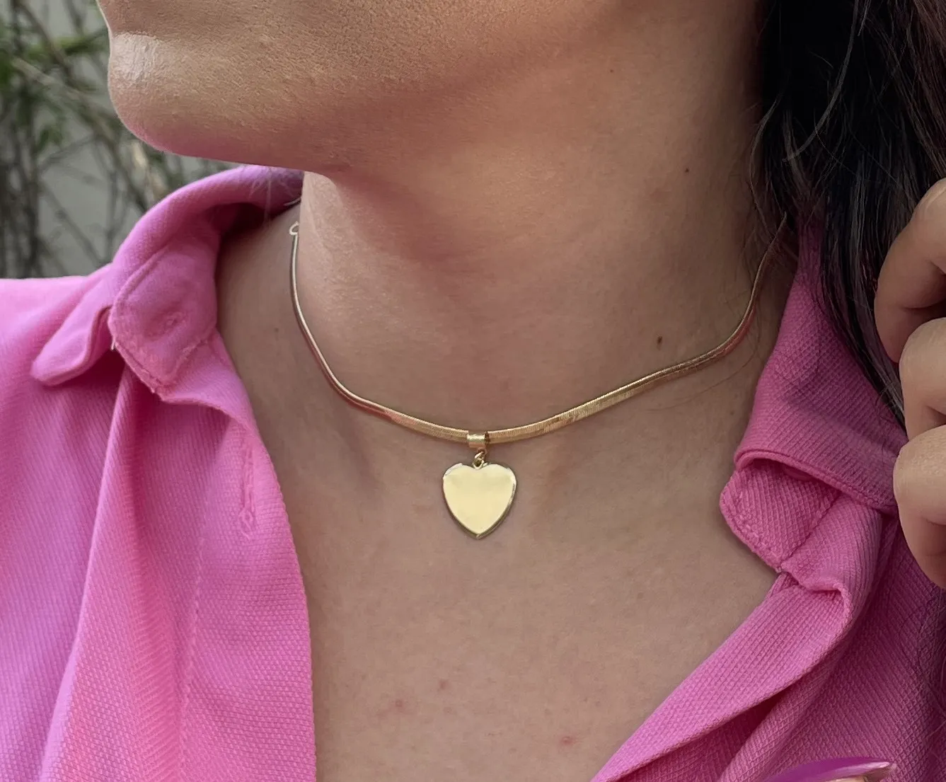 CHOKER LAMONADA COM CORAÇÃO LISO