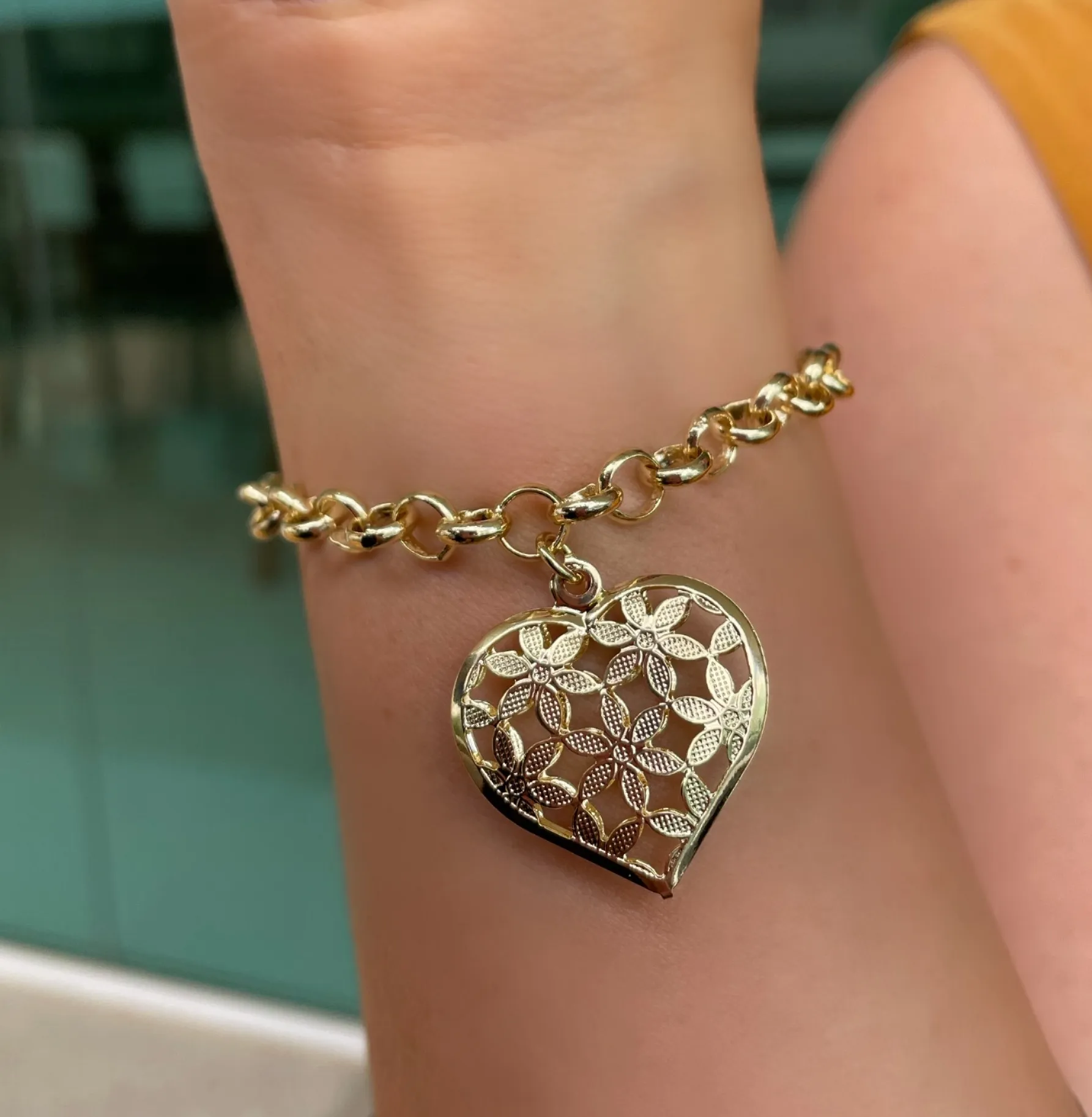 PULSEIRA ELO PORTUGUES CORAÇÃO TRABALHADO
