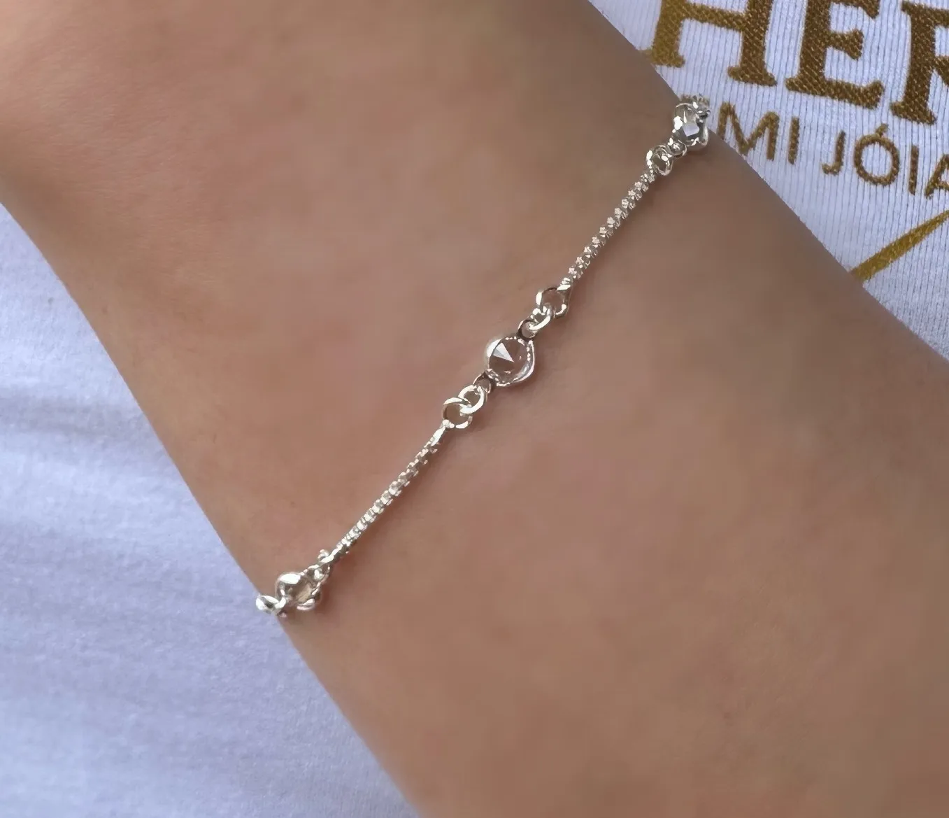 PULSEIRA PRATA PEDRA CRISTAL