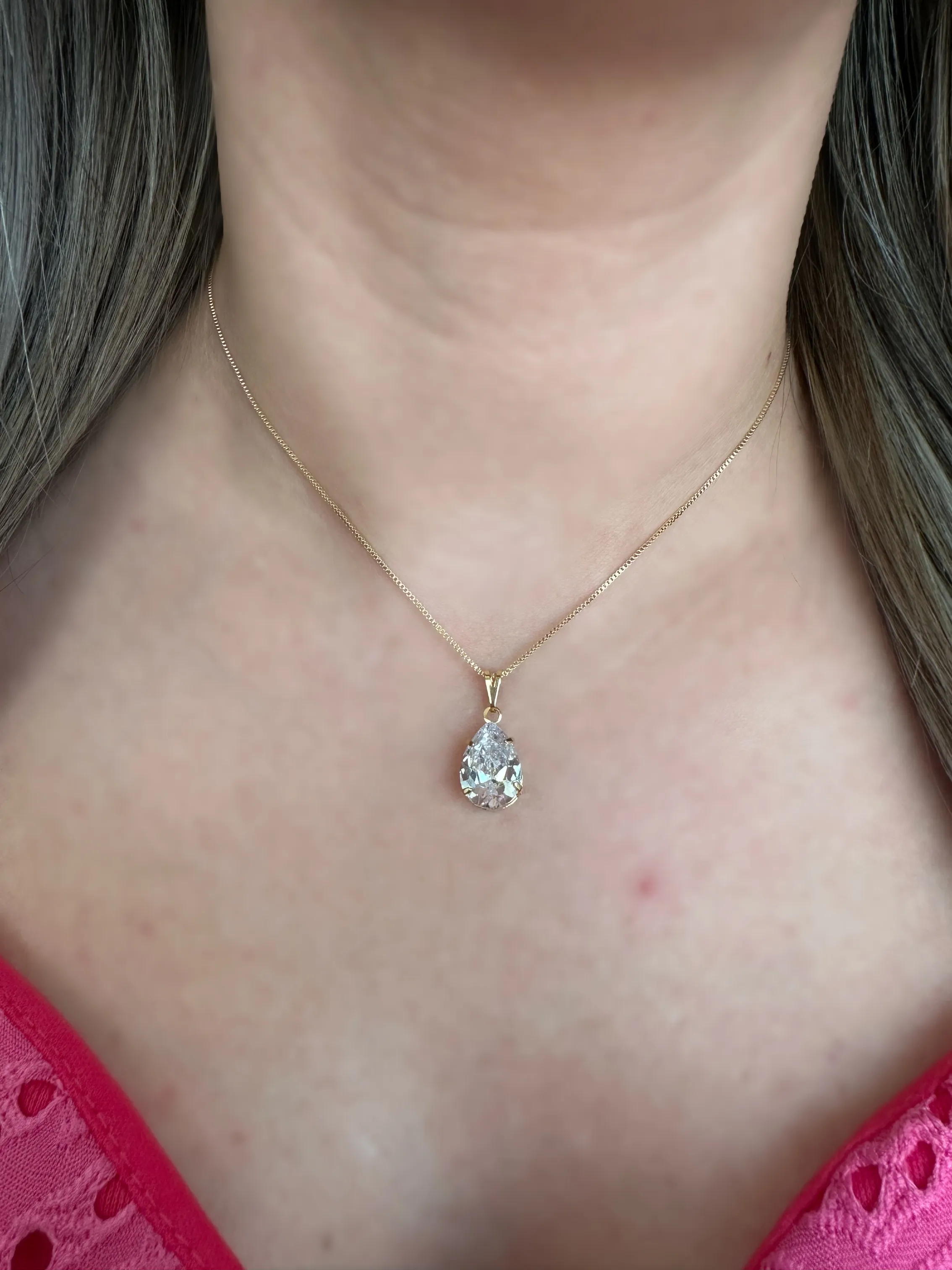 GARGANTILHA GOTA ZIRCONIA CRISTAL