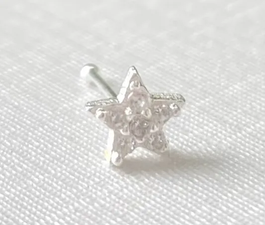 PIERCING PRATA ESTRELA CRAVEJADA